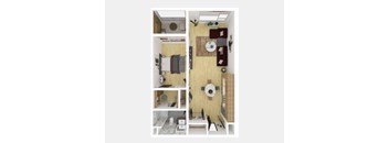 1 Bedroom 1 Bathroom G, H Floor Plan [969 - 970 SqFt]